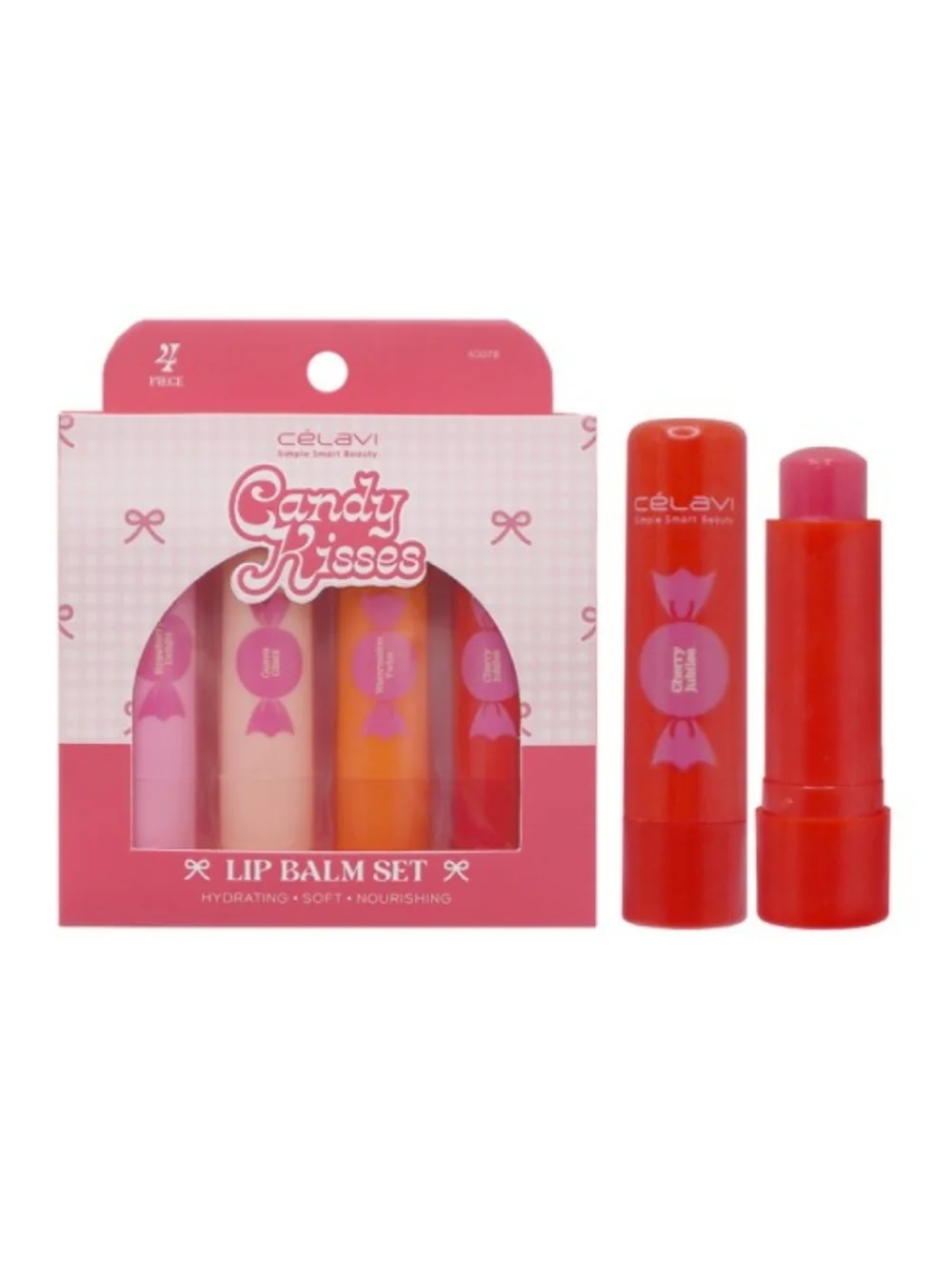 ❤️ 5/$25 Célavi Candy Kisses Lip Balm Set 🍓 4pc Hydrating Lip Balm Gift Set